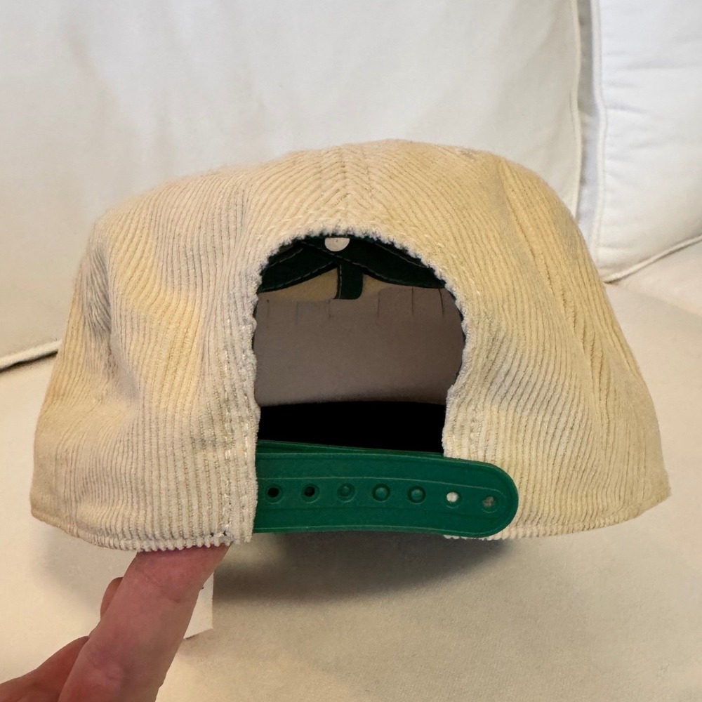 Yellowstone Dutton Ranch corduroy baseball cap green brim beige mens womens‎ - Picture 5 of 5